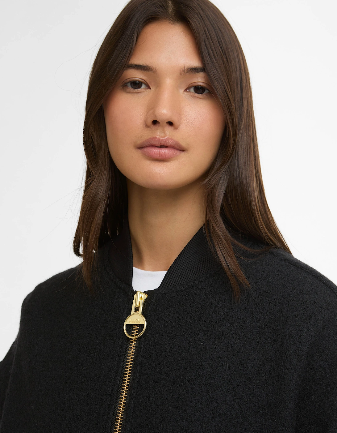 Monique Womens Wool Bomber Jacket - Black