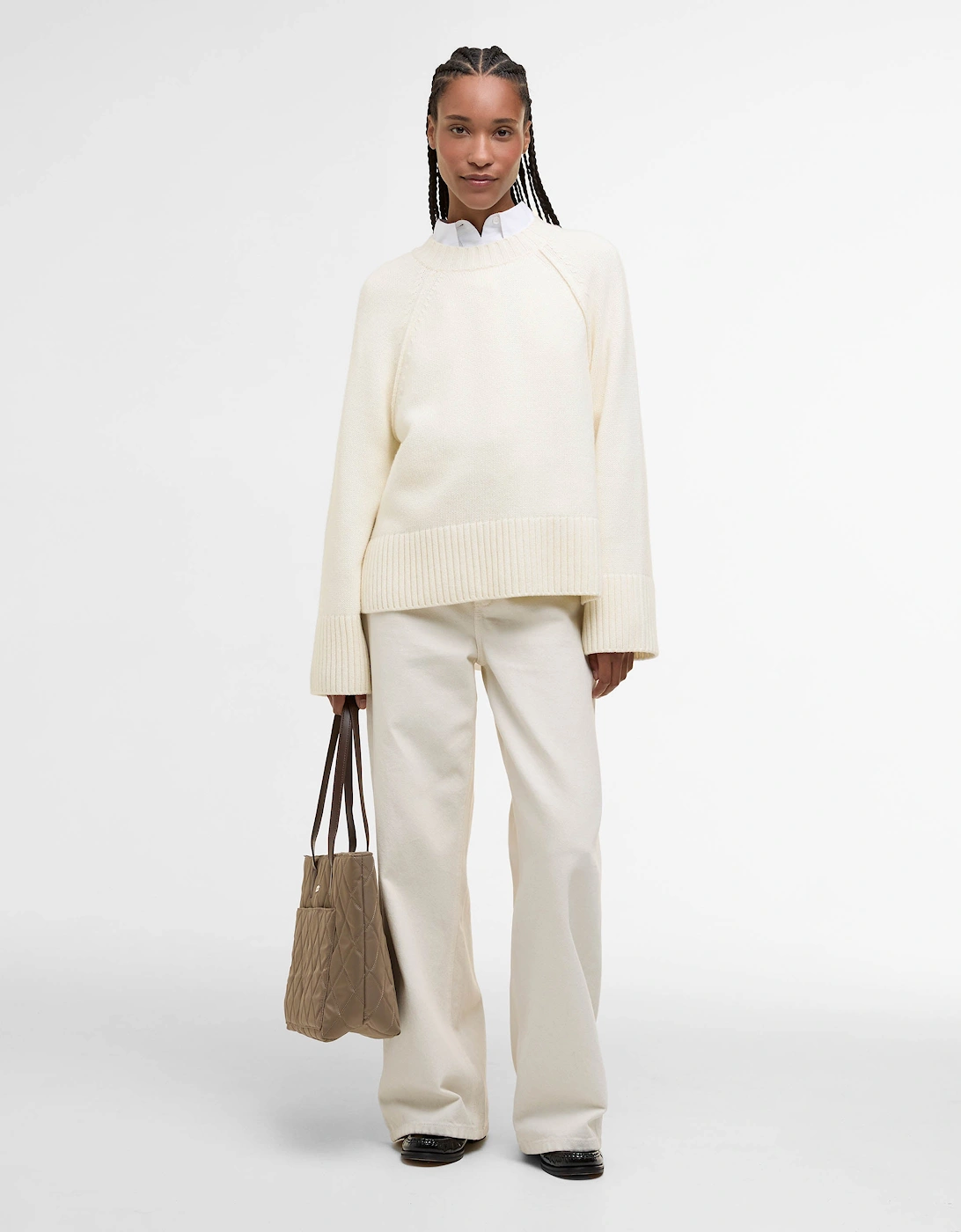 Ashdon Womens Knitted Jumper - Ecru