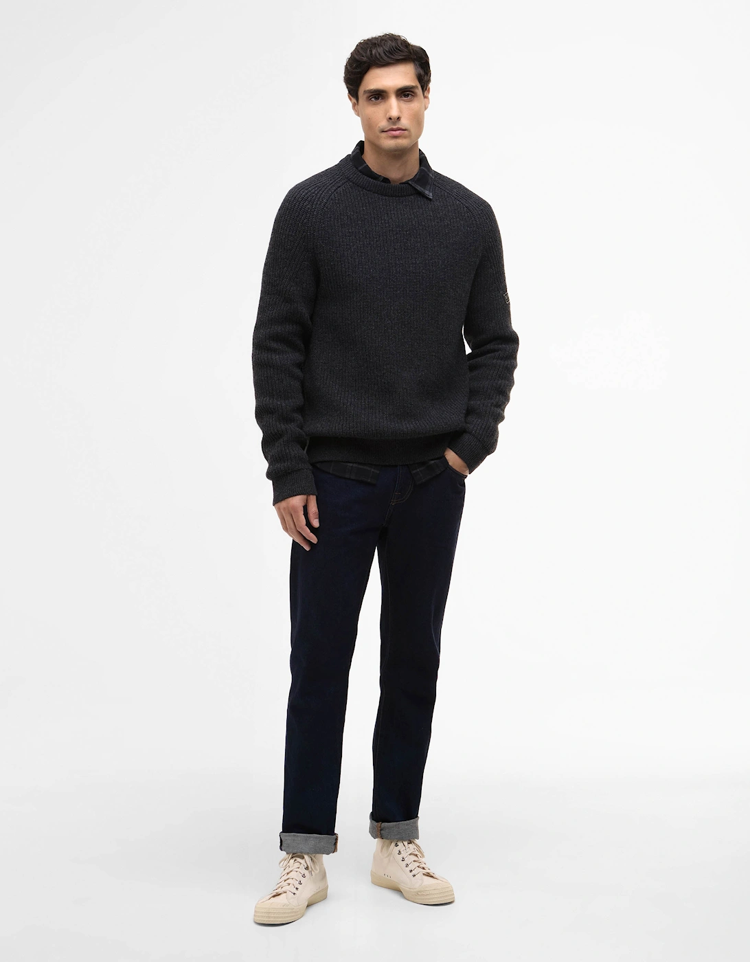 Chester Mens Crew Neck Jumper - Charcoal Marl