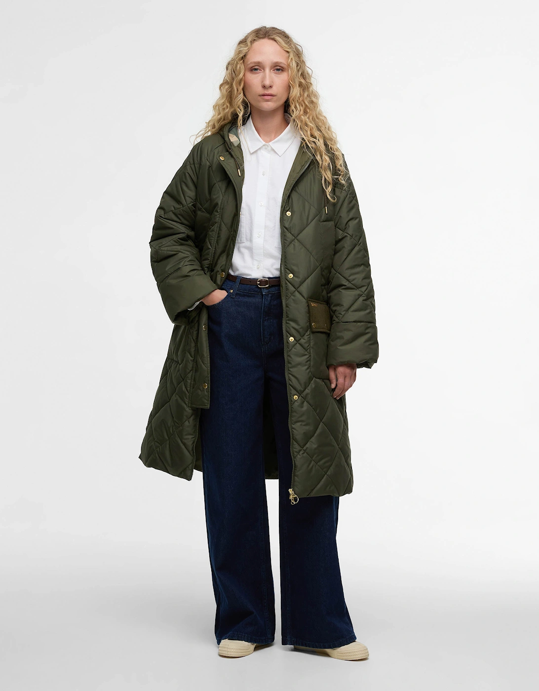 Braidley Womens Quilted Jacket - Olive/Ancient Tartan