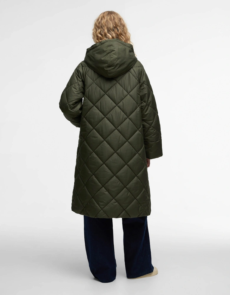 Braidley Womens Quilted Jacket - Olive/Ancient Tartan