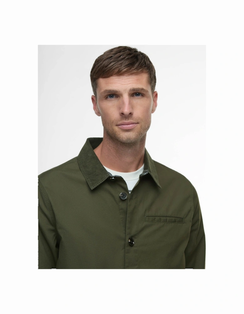 Cole Mens Tailored Fit Poplin Overshirt - Olive