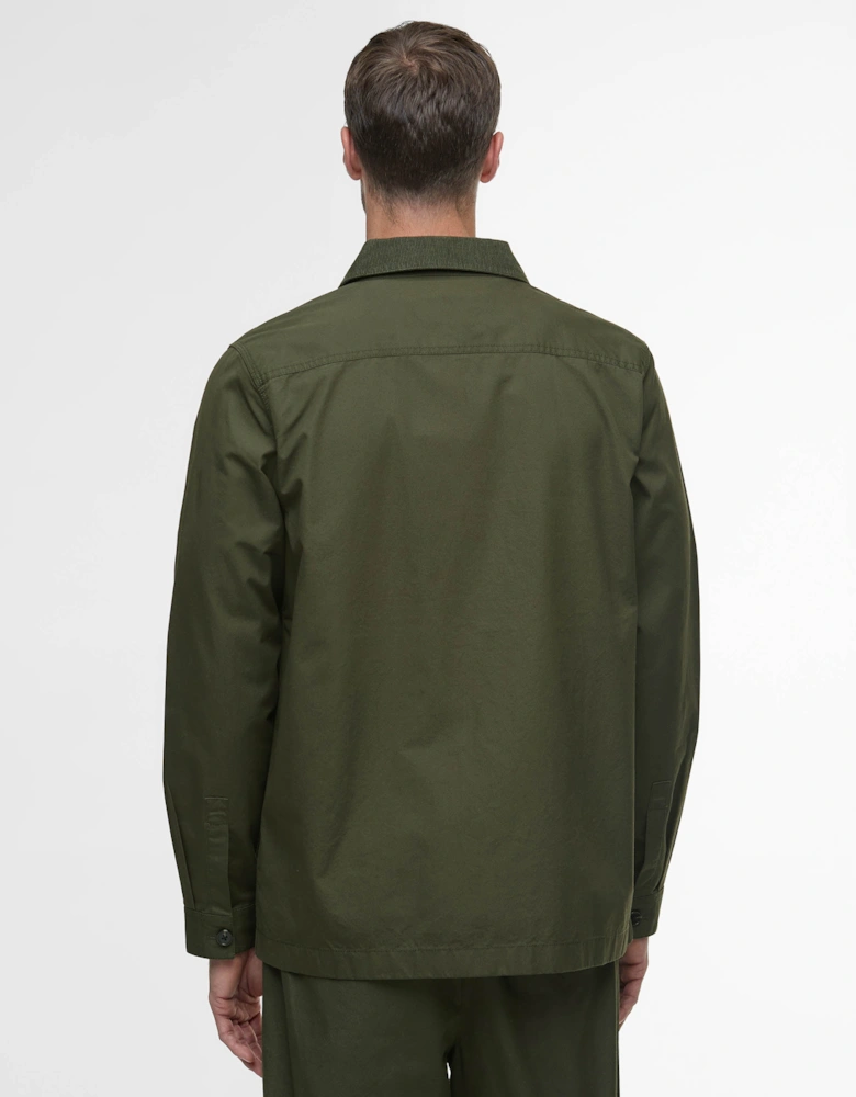 Cole Mens Tailored Fit Poplin Overshirt - Olive