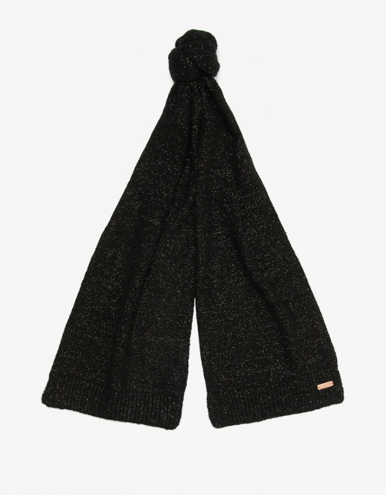 Sparkle Womens Beanie/Scarf - Black