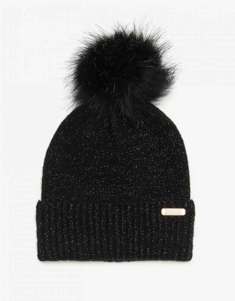 Sparkle Womens Beanie/Scarf - Black