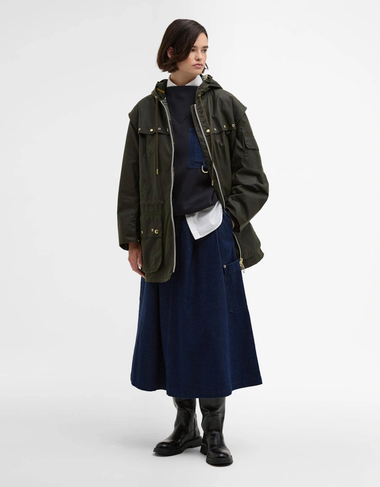 Aberford Womens Wax Jacket - Archive Olive/Ancient Tartan