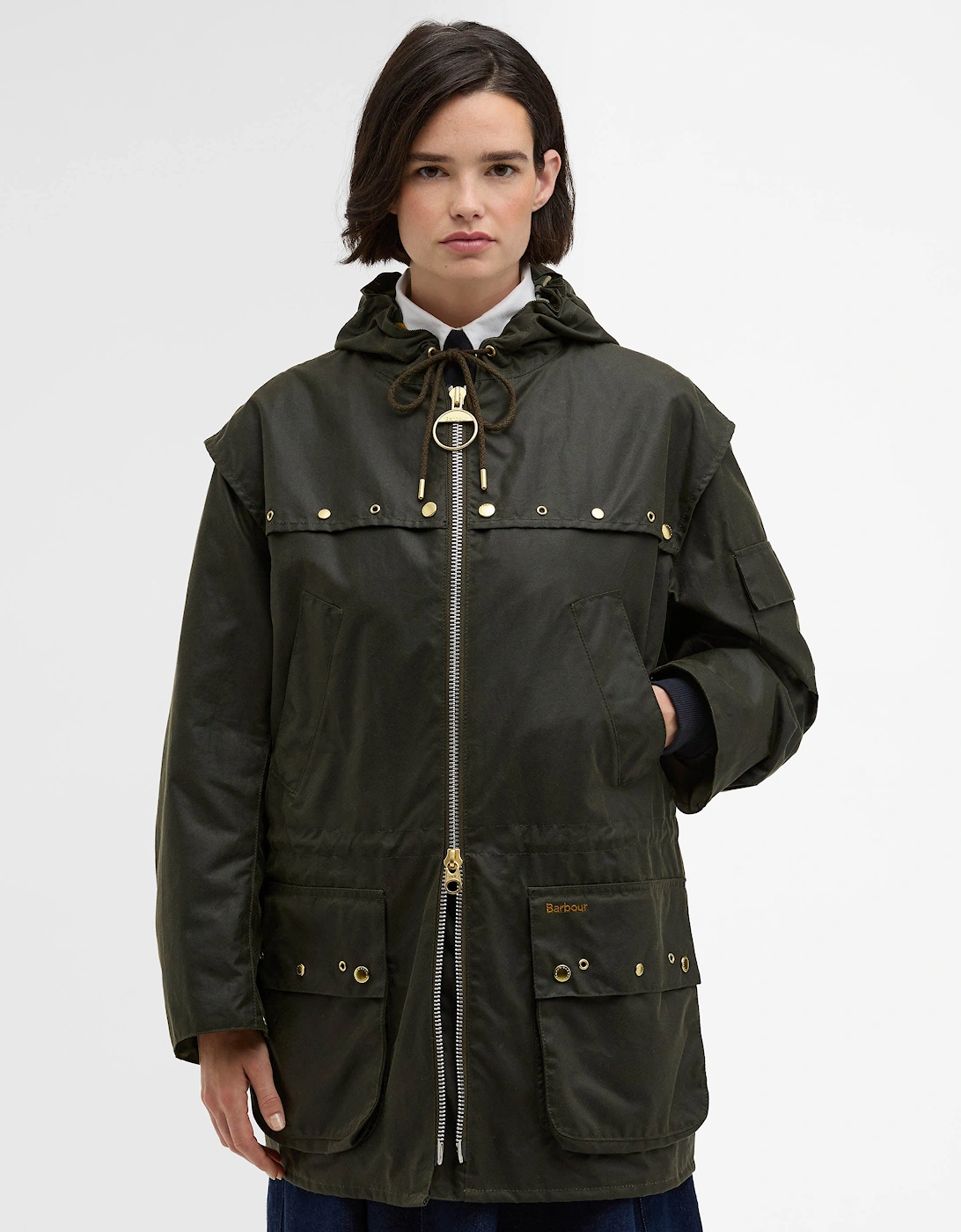 Aberford Womens Wax Jacket - Archive Olive/Ancient Tartan, 7 of 6
