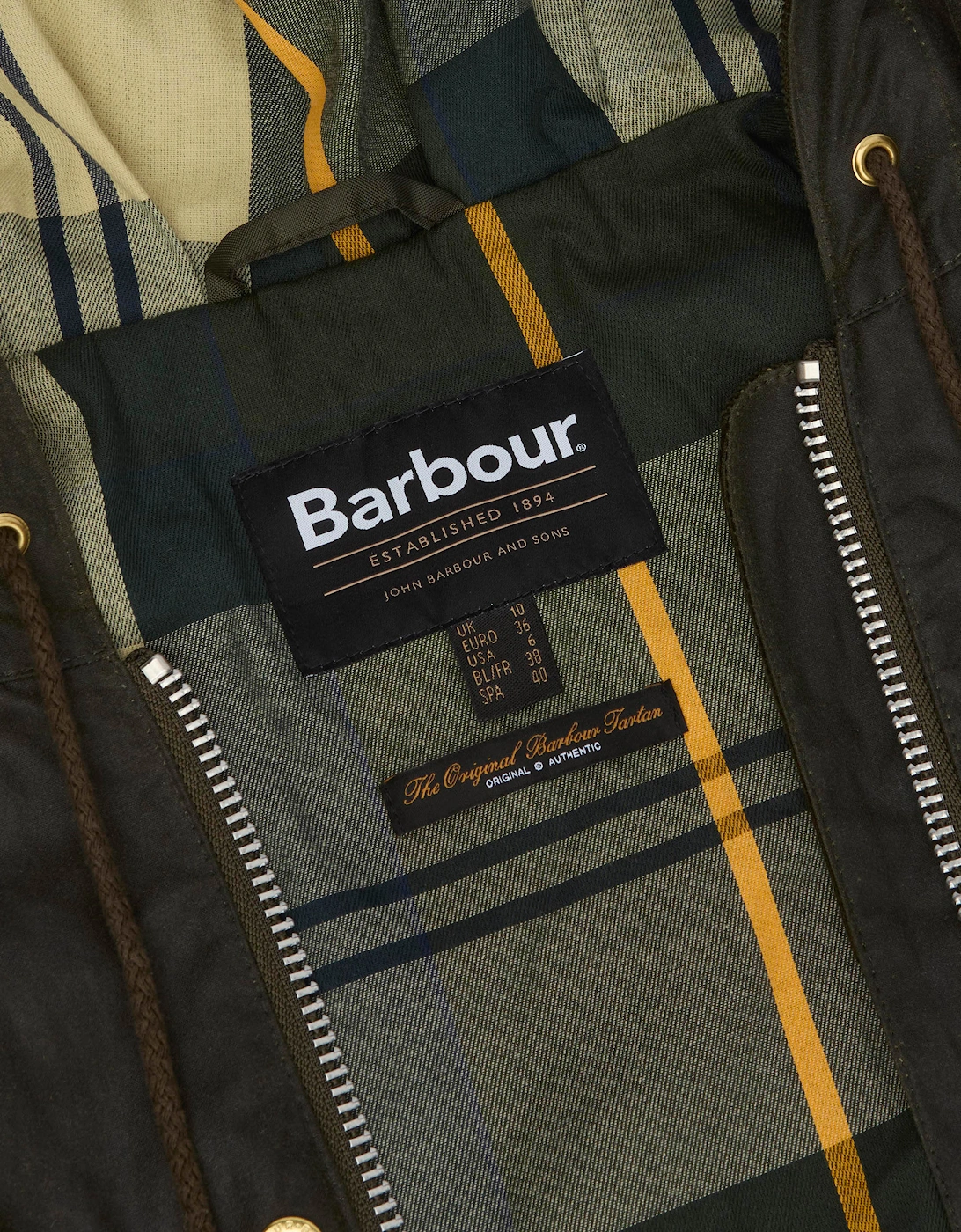 Aberford Womens Wax Jacket - Archive Olive/Ancient Tartan
