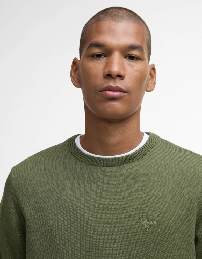 Pima Cotton Mens Crew Sweatshirt - Winter Moss
