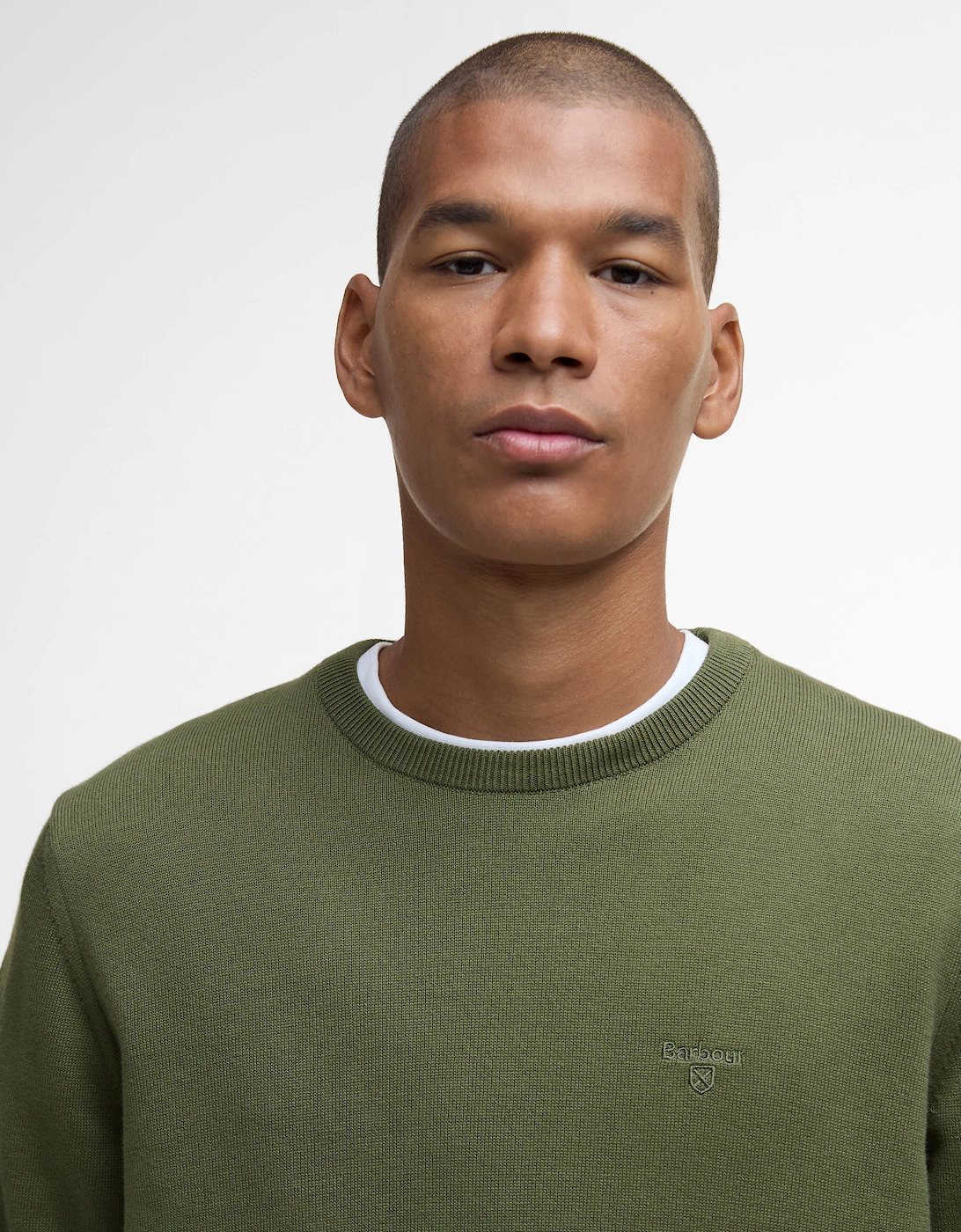 Pima Cotton Mens Crew Sweatshirt - Winter Moss
