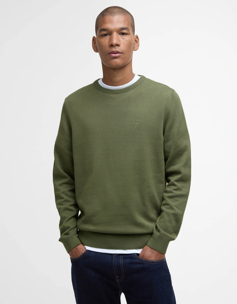 Pima Cotton Mens Crew Sweatshirt - Winter Moss