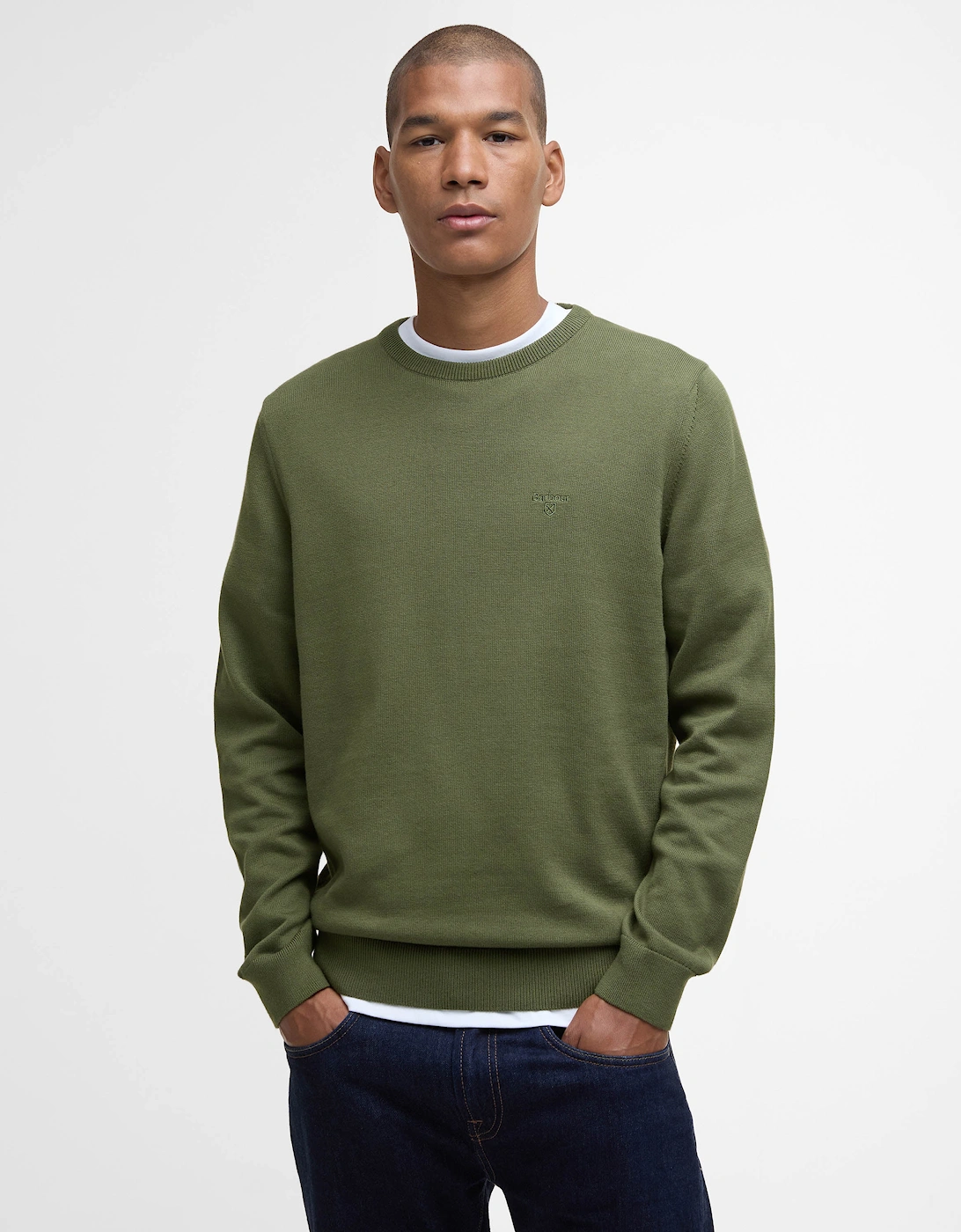 Pima Cotton Mens Crew Sweatshirt - Winter Moss, 6 of 5