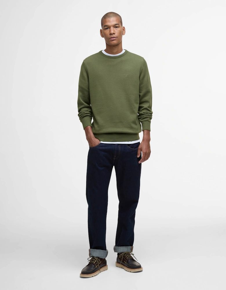 Pima Cotton Mens Crew Sweatshirt - Winter Moss