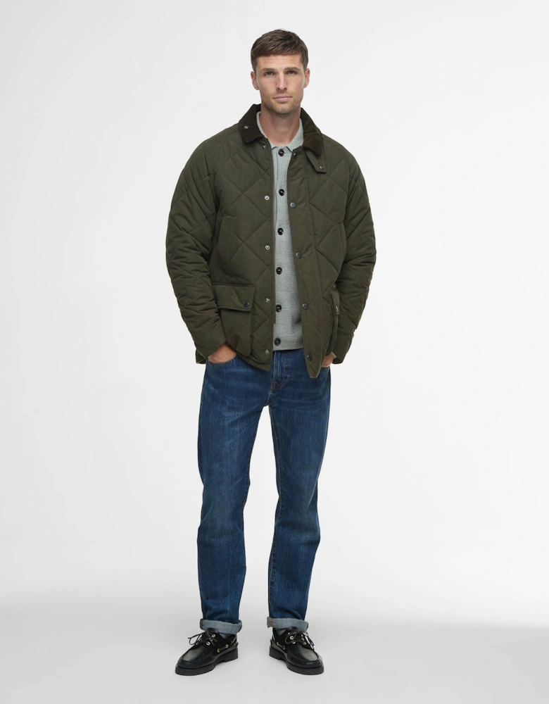 Modern Bedale Mens Quilted Jacket - Olive