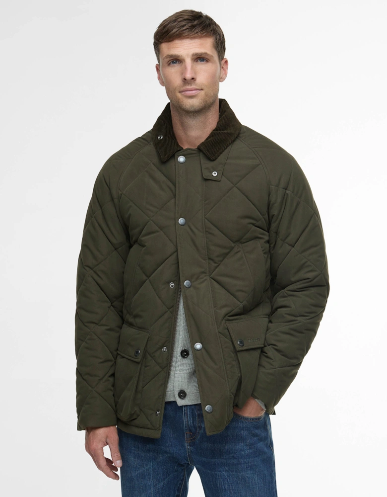 Modern Bedale Mens Quilted Jacket - Olive