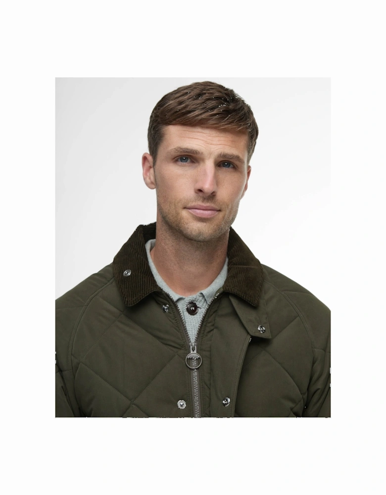 Modern Bedale Mens Quilted Jacket - Olive