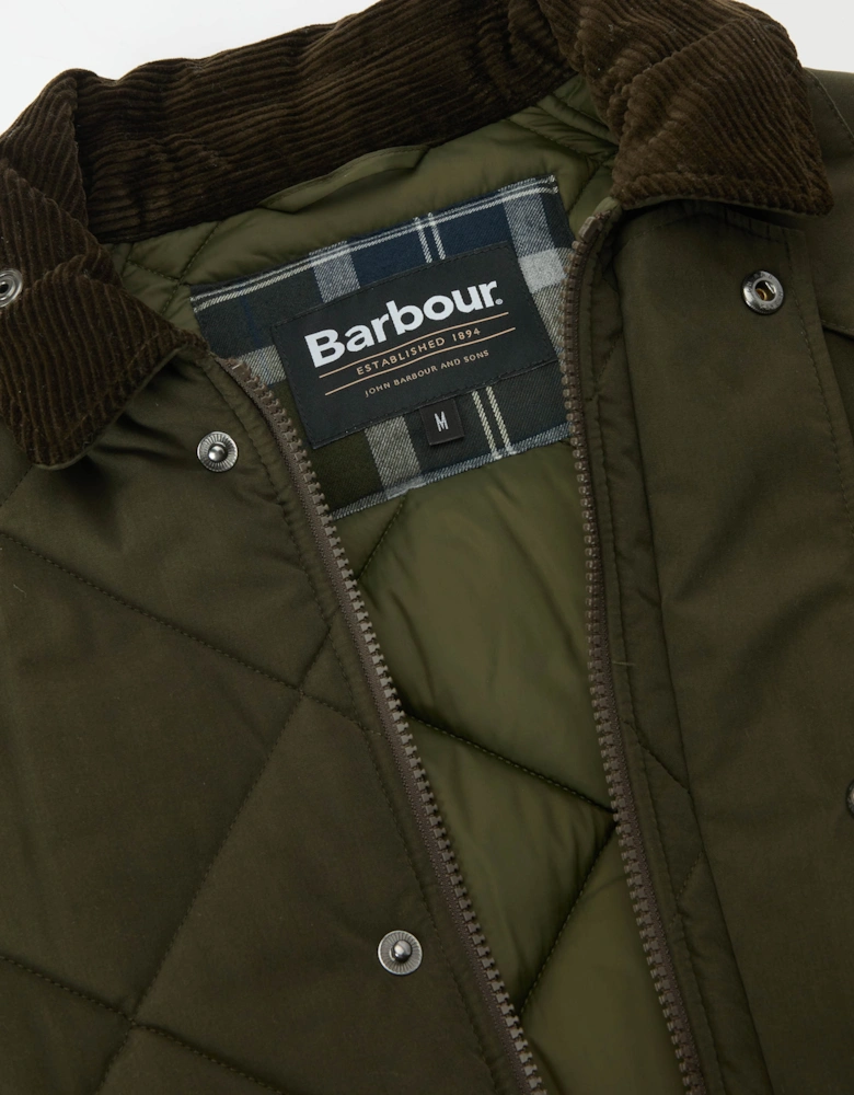 Modern Bedale Mens Quilted Jacket - Olive