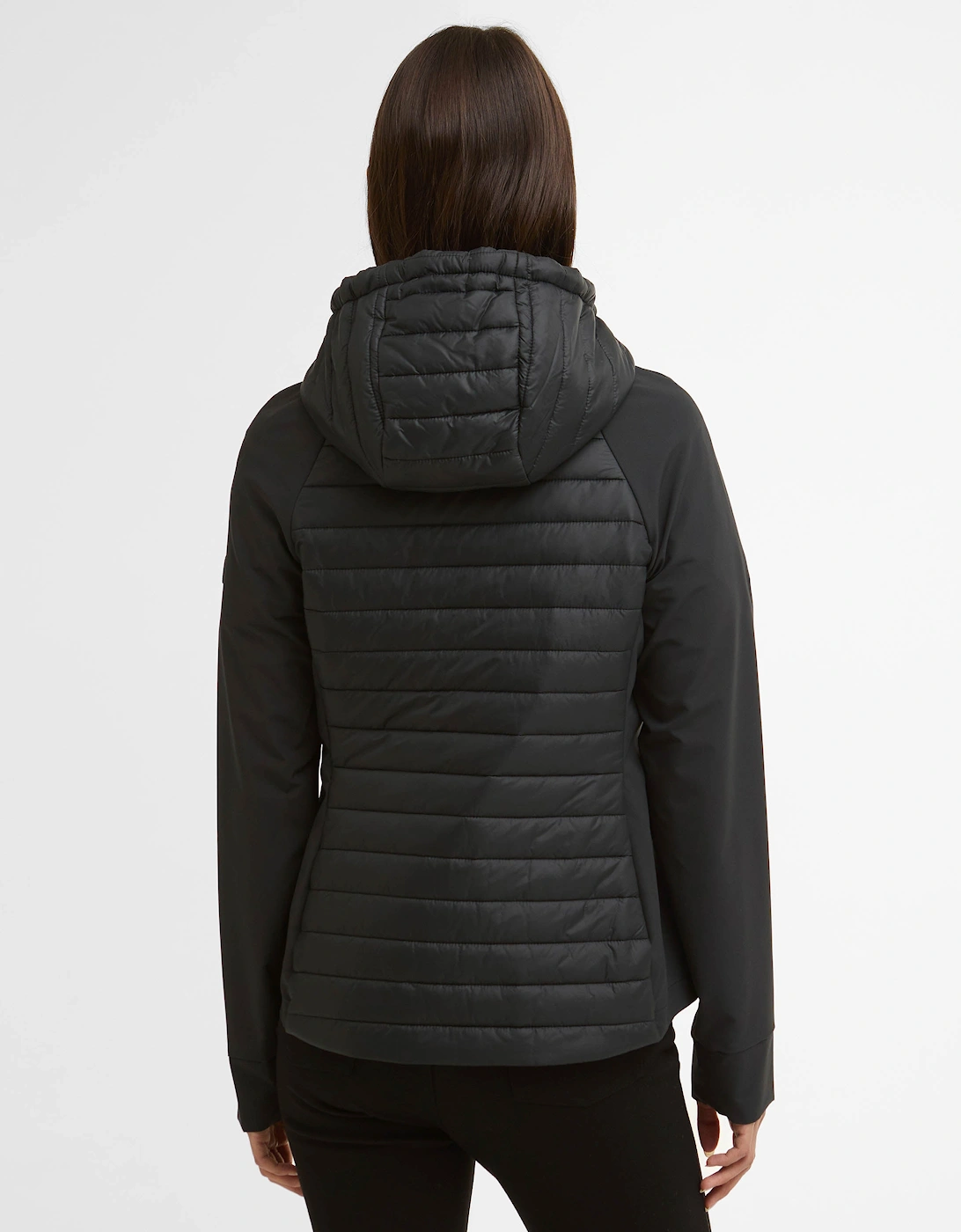 Valentina Womens Quilted Hybrid Jacket - Black