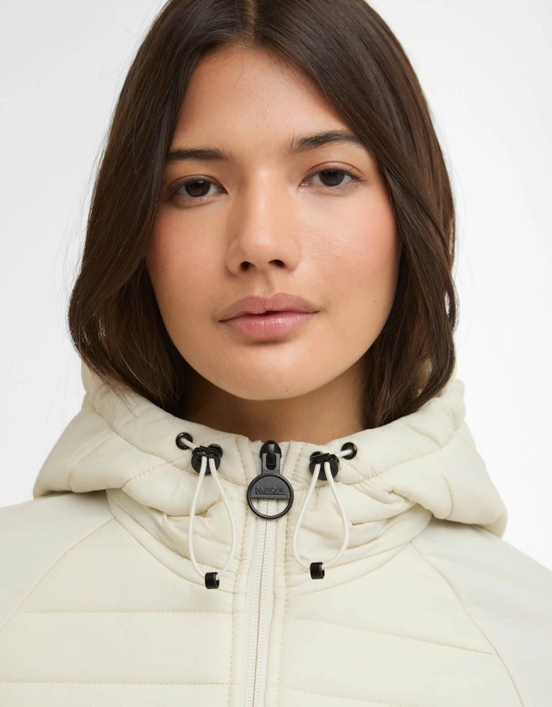 Valentina Womens Quilted Hybrid Jacket - Bone White