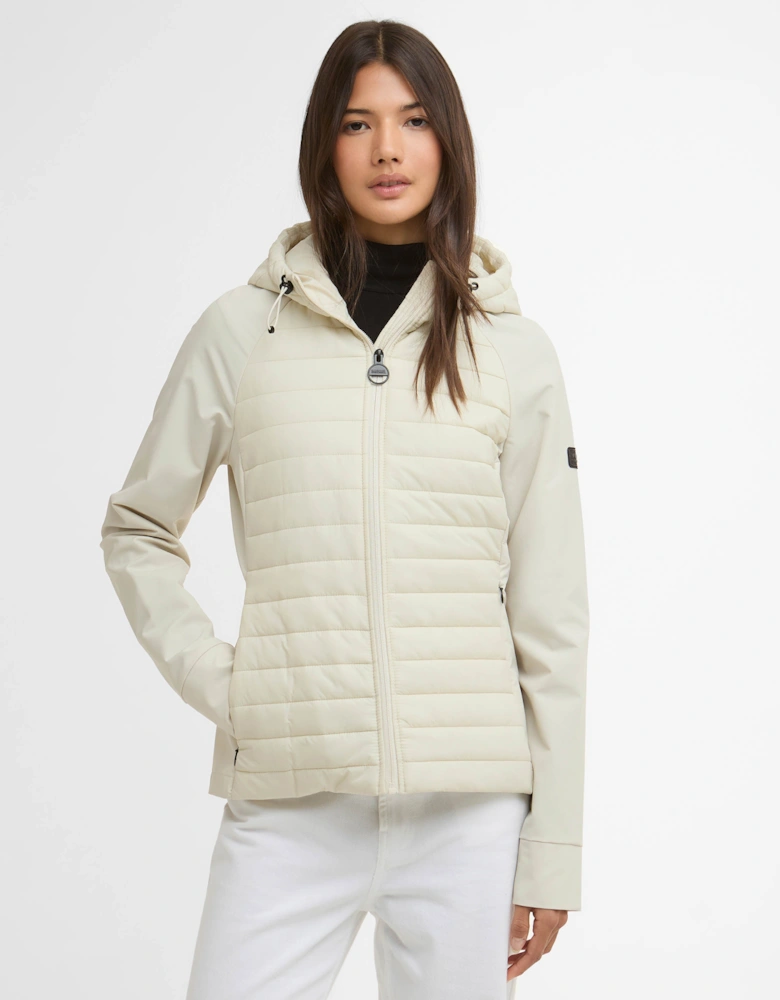 Valentina Womens Quilted Hybrid Jacket - Bone White