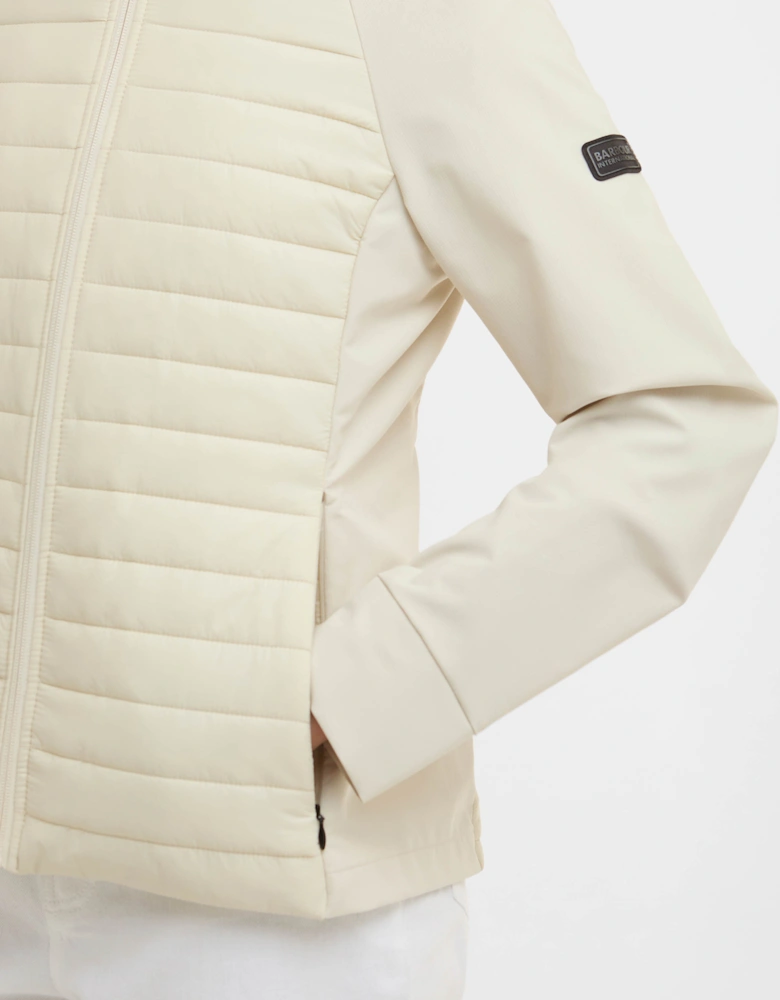 Valentina Womens Quilted Hybrid Jacket - Bone White