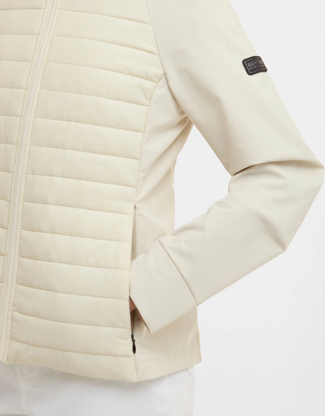 Valentina Womens Quilted Hybrid Jacket - Bone White