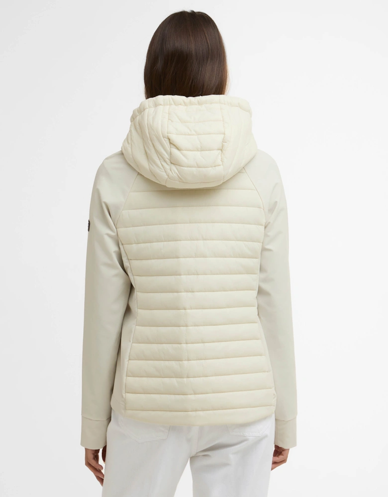 Valentina Womens Quilted Hybrid Jacket - Bone White