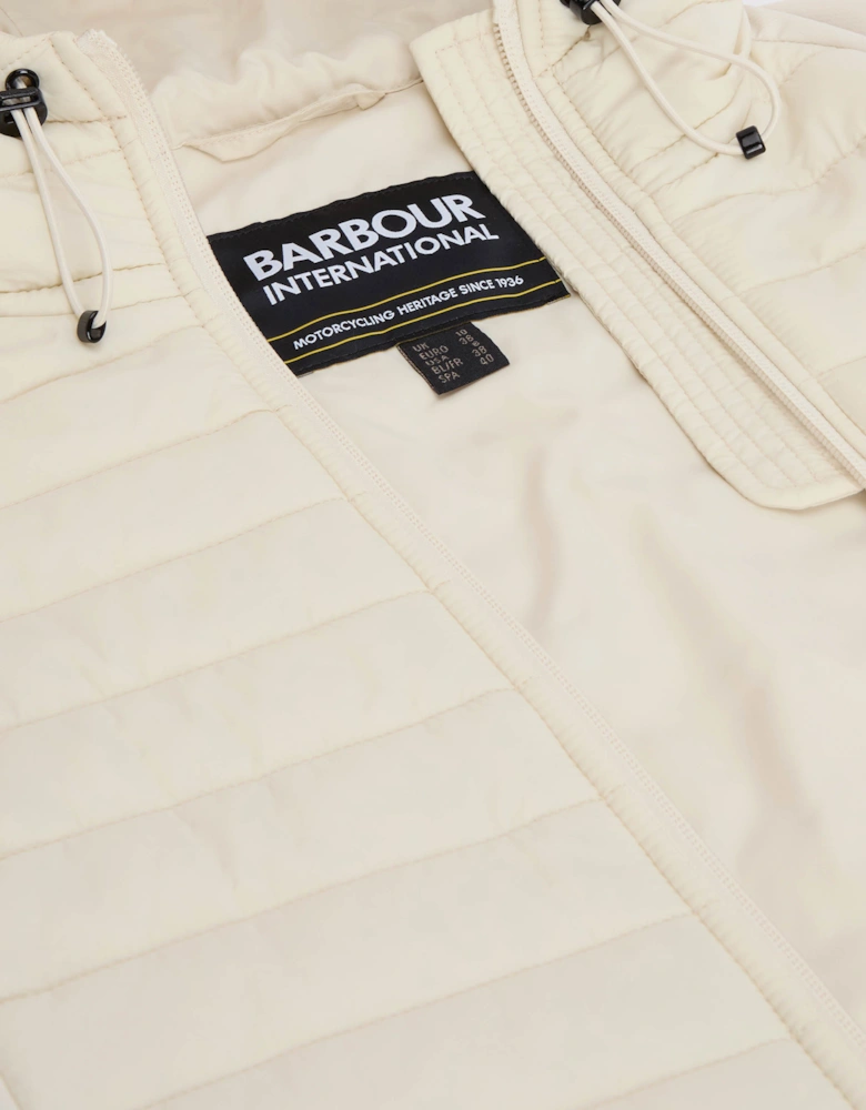 Valentina Womens Quilted Hybrid Jacket - Bone White