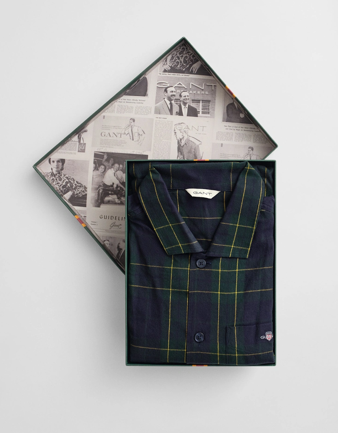 Mens Flannel Check Pyjama Set Gift Box - 338 Forest Green, 2 of 1