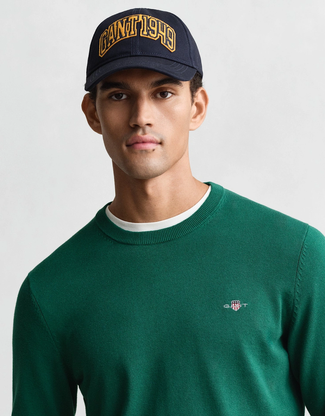 Mens Classic Cotton Crew Neck Jumper - 373 Deep Forest Green