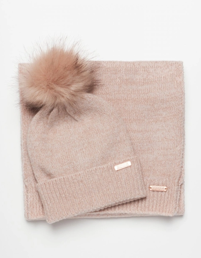 Sparkle Womens Beanie/Scarf - Pink