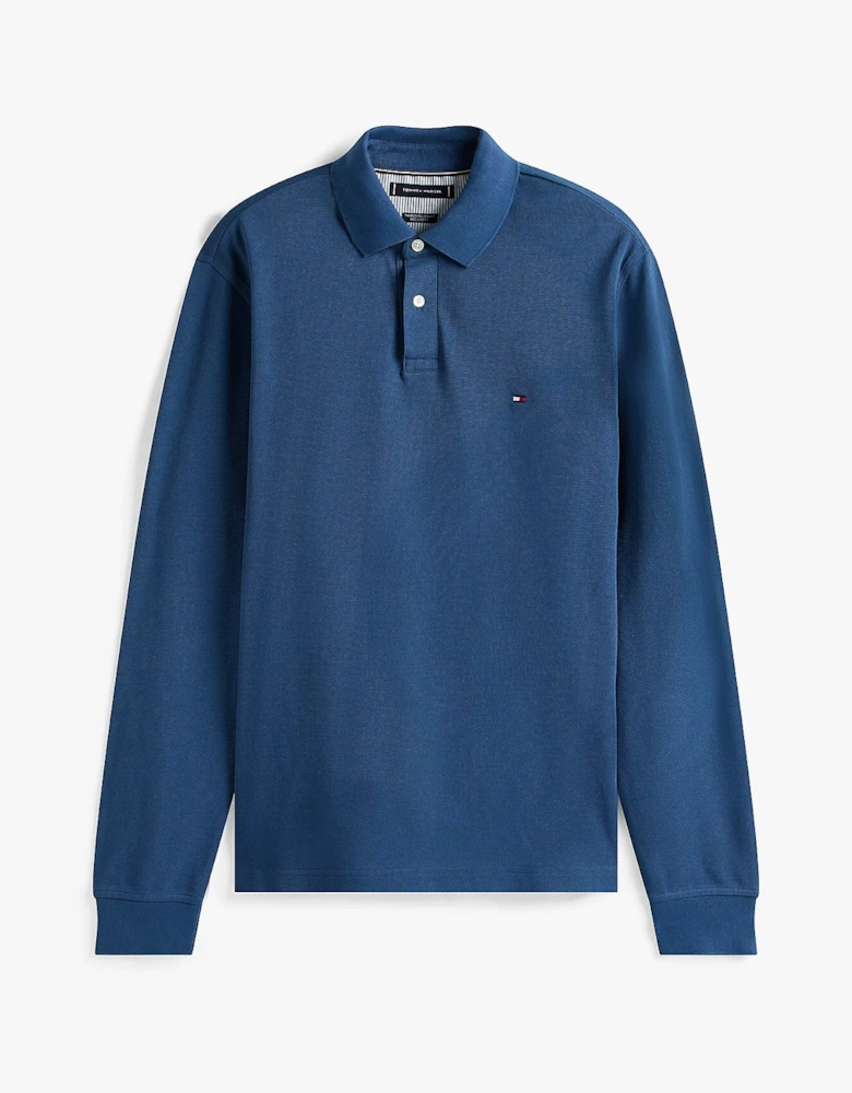 1985 Regular Long Sleeve Mens Polo Shirt - Aegean Sea