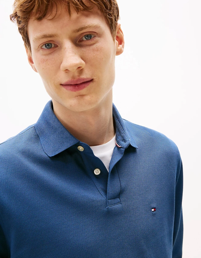 1985 Regular Long Sleeve Mens Polo Shirt - Aegean Sea