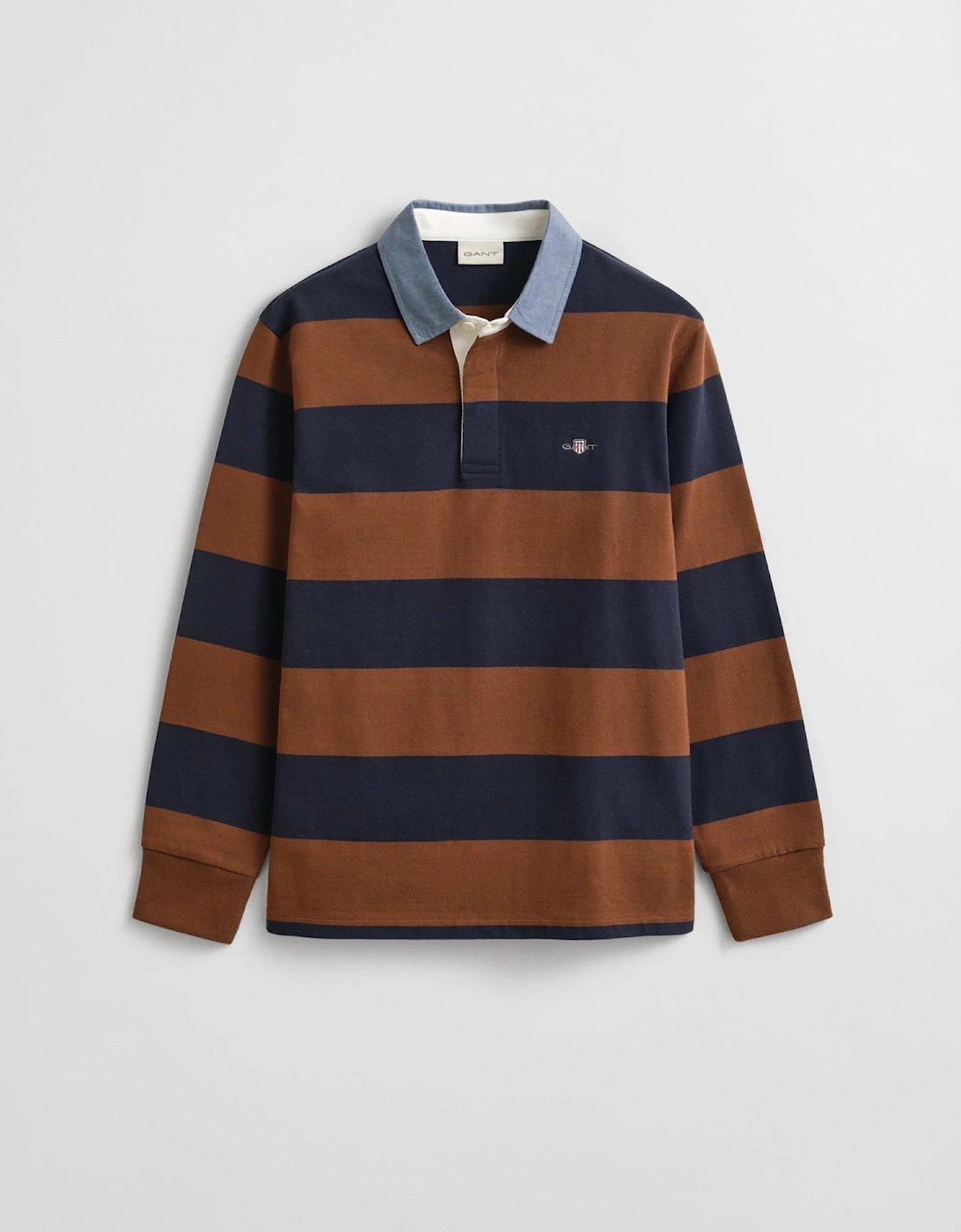 Mens Regular Fit Chambray Stripe Heavy Rugger - 229 Mahogany Brown, 2 of 1
