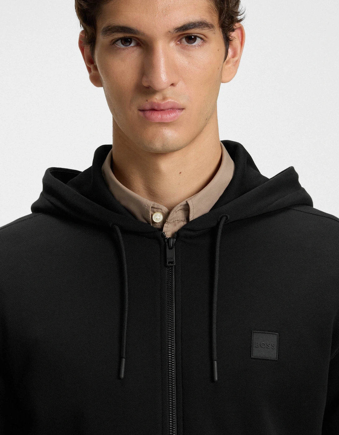 BOSS Orange Zetalky Mens Full Zip Hoodie - Black 001