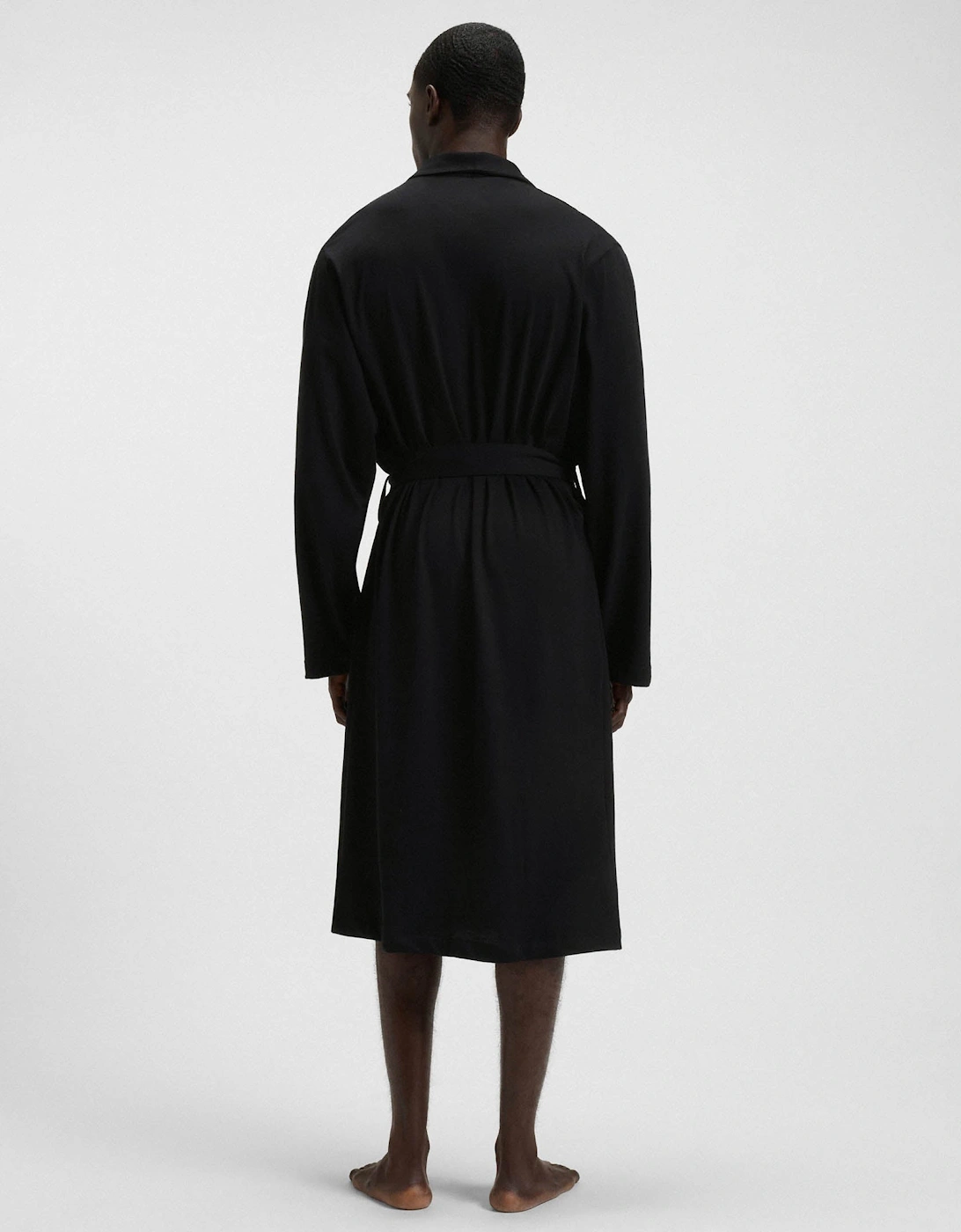 BOSS Orange Mens Cotton Jersey Dressing Gown - Black 001