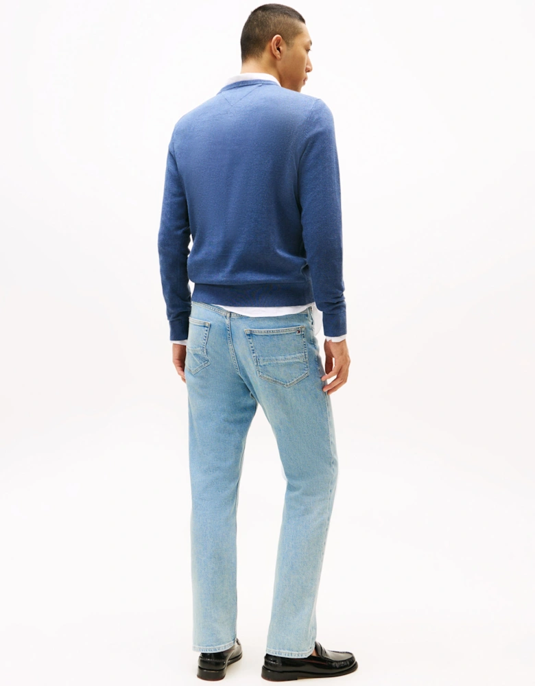 Essential Cotton Crew Neck Mens Sweatshirt - Aegean Sea Heather