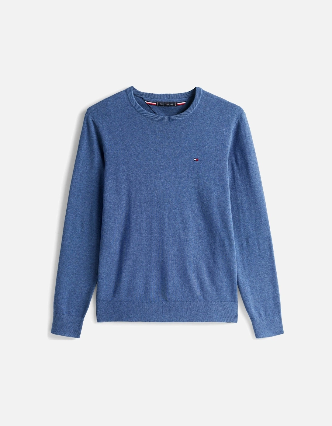 Essential Cotton Crew Neck Mens Sweatshirt - Aegean Sea Heather