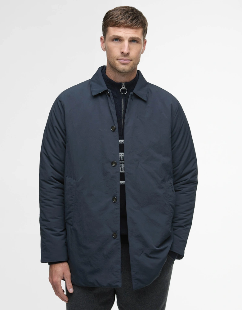Wadded Lorden Mens Showerproof Mac - Dark Navy