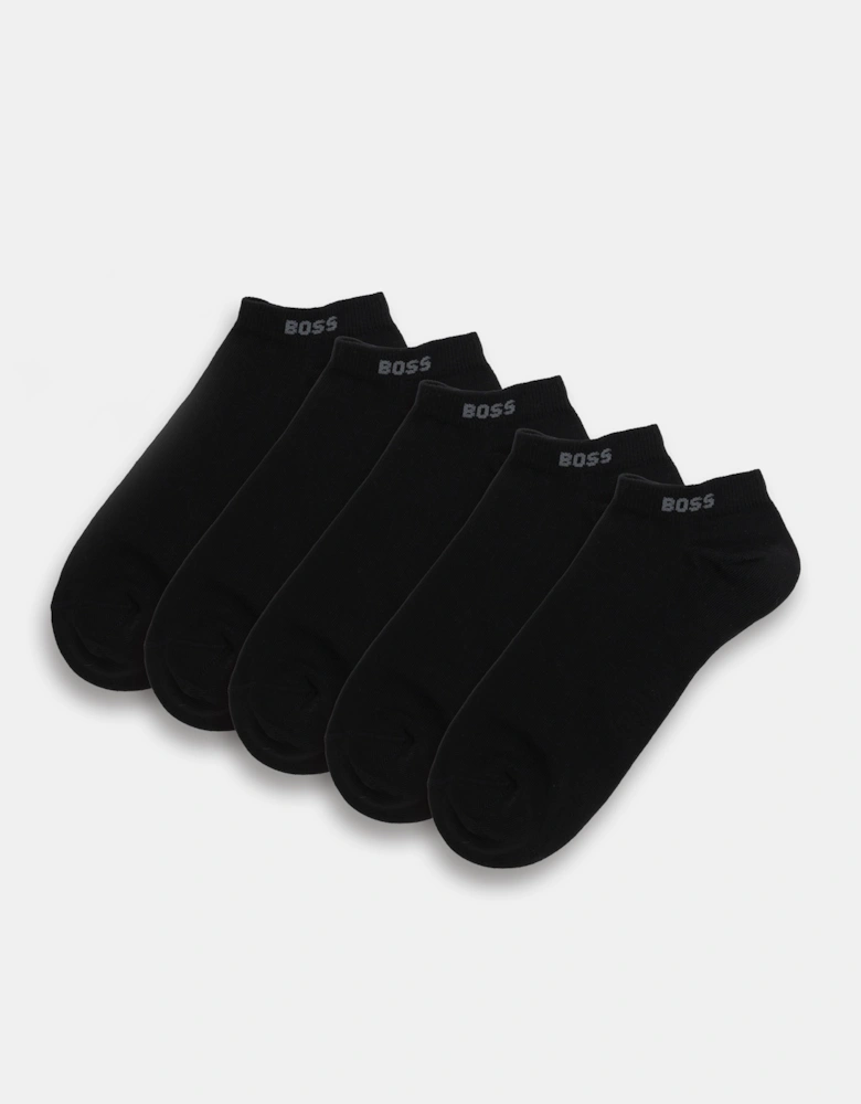 BOSS Orange 5-Pack Mens Cotton-Blend Ankle Socks  - Black 001