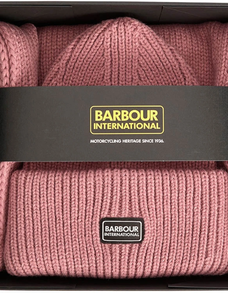 Womens Juliana Beanie & Scarf Gift Set - Raspberry