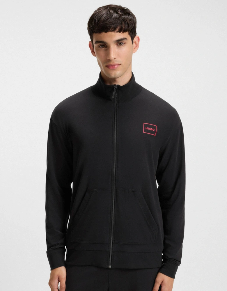 HUGO Laze Mens Zip-Up Loungewear Tracksuit Jacket - Black 001