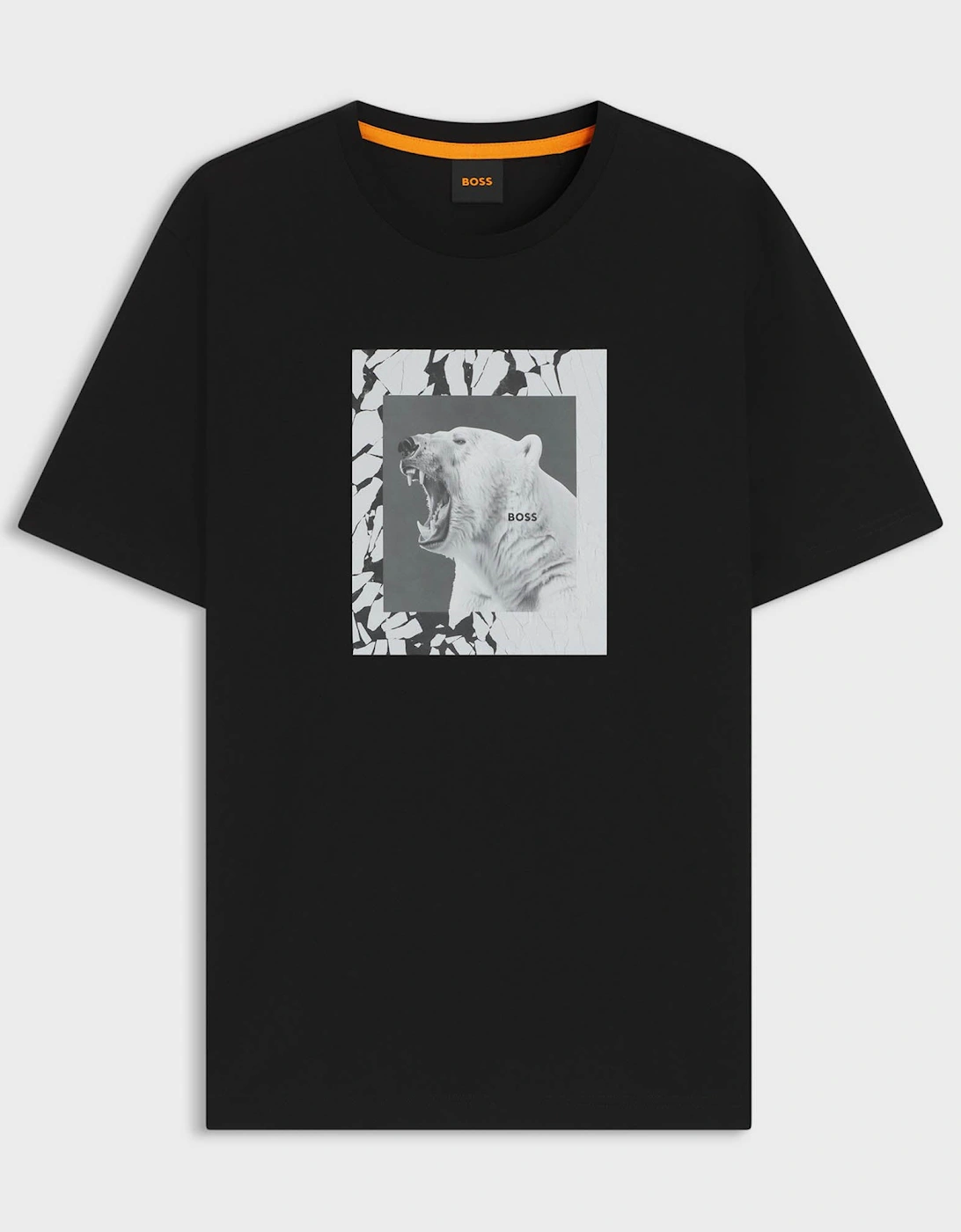 BOSS Orange Te lupo Mens Polar Bear Graphic T-Shirt - Black 001, 2 of 1