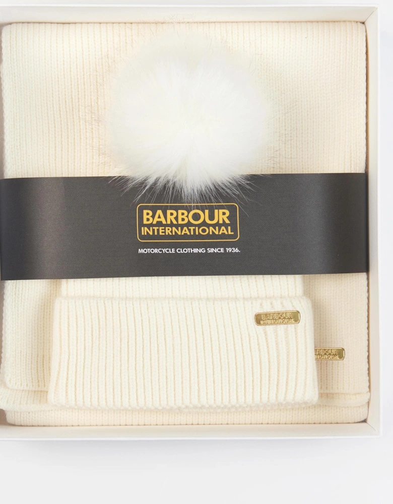 Mallory Beanie & Scarf Gift Set - Optic White