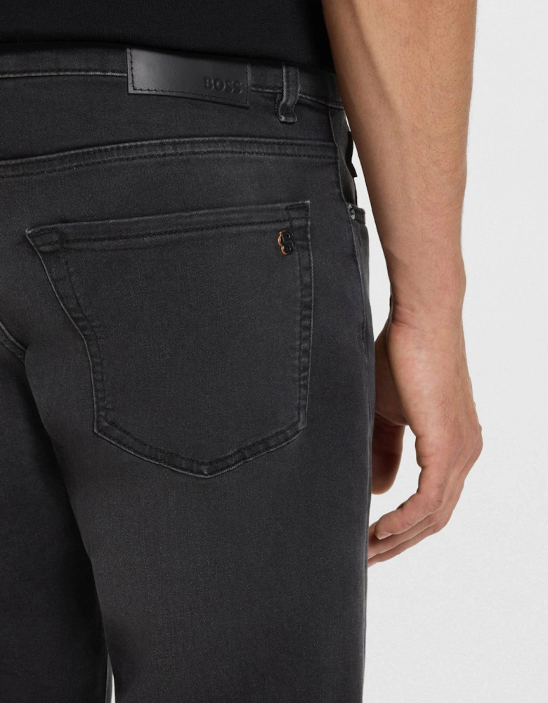 BOSS Orange Re.Maine Mens Regular-Fit Jeans in Super-Stretch Denim - Black 005