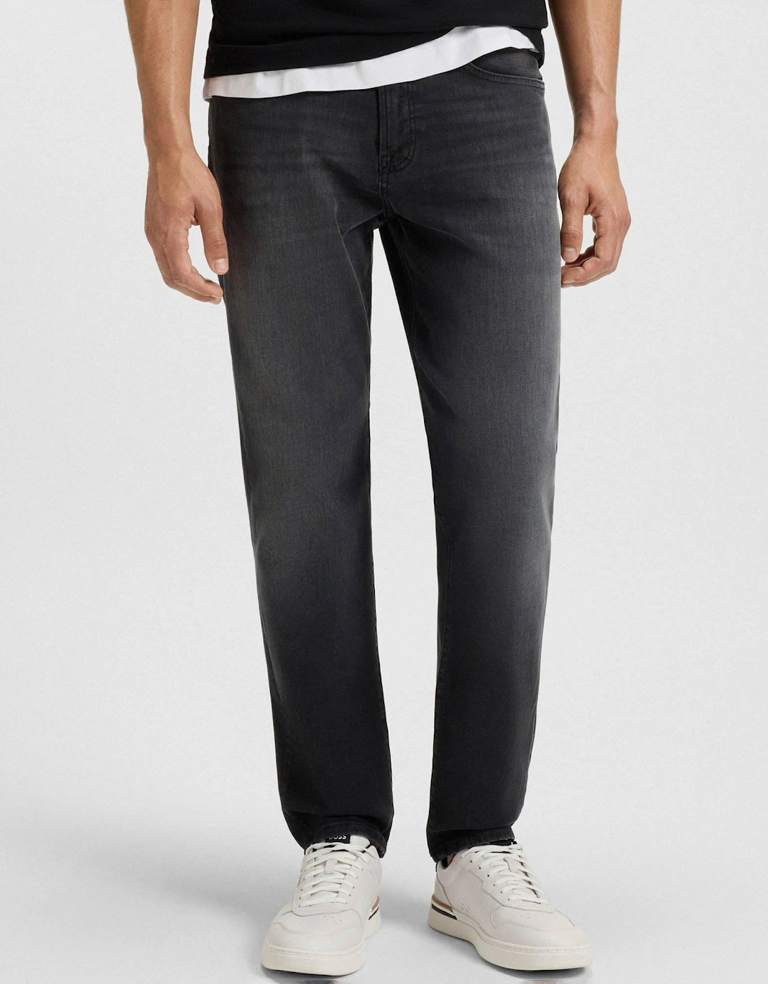 Men's BOSS Orange Re.Maine Mens Regular-Fit Jeans in Super-Stretch Denim - Black 005 - Size: 34/32