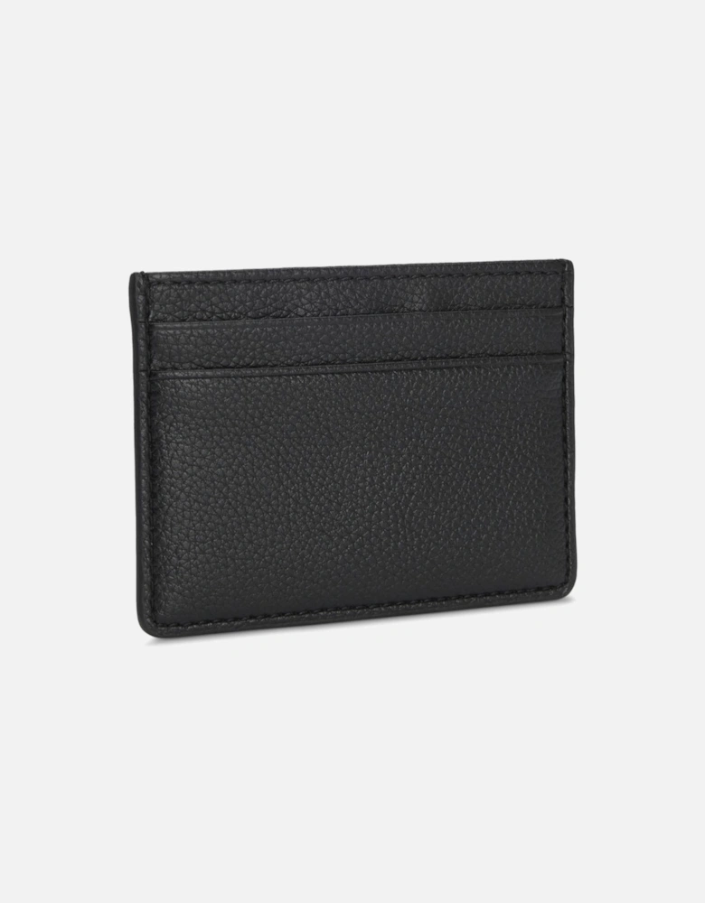 BOSS Orange Ray Mens Grained Faux-Leather Card Holder with Logo Trim - Black 001