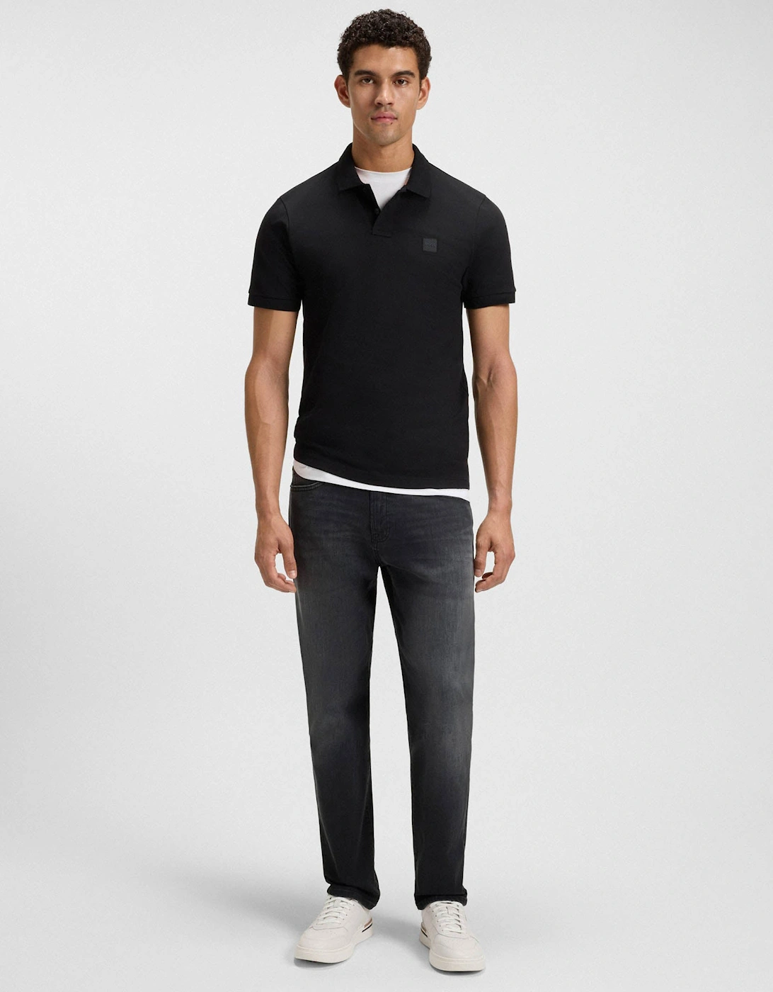 BOSS Orange Re.Maine Mens Regular-Fit Jeans in Super-Stretch Denim - Black 005