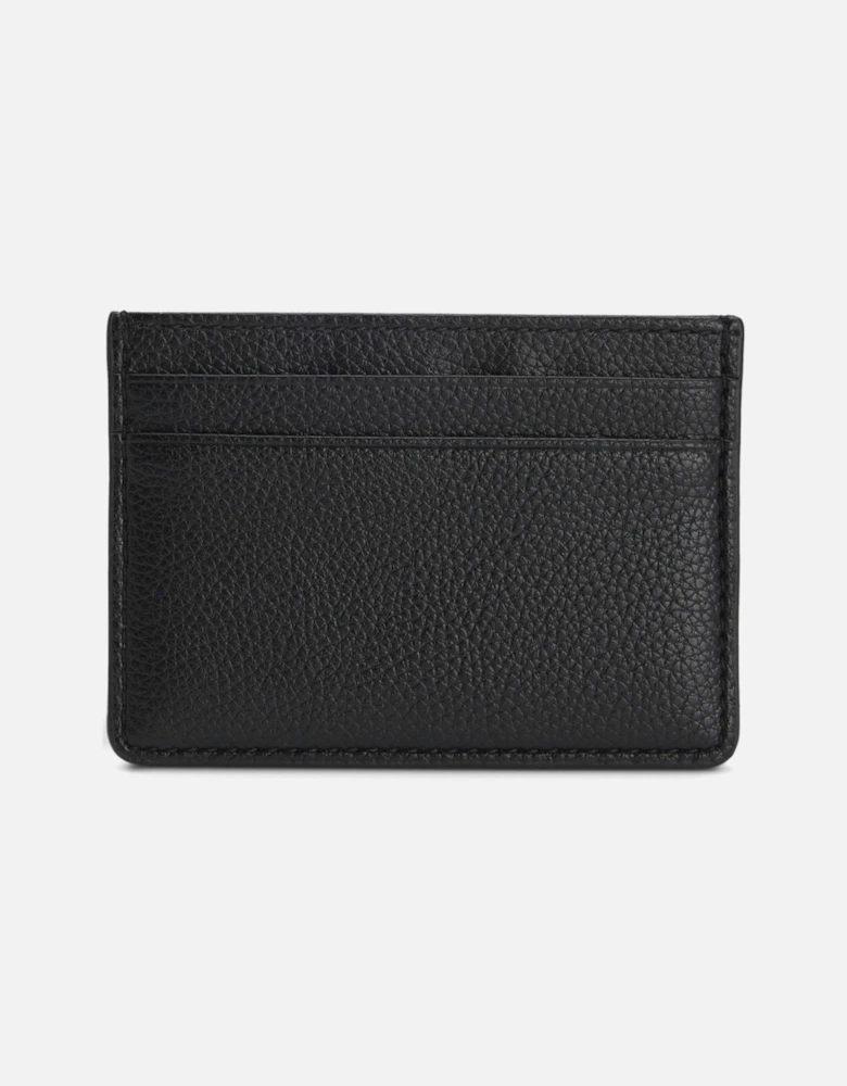 BOSS Orange Ray Mens Grained Faux-Leather Card Holder with Logo Trim - Black 001