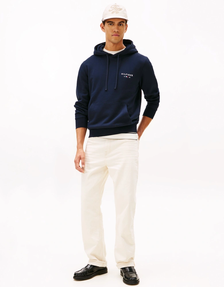 Brand Love Mens Small Hilfiger Logo Hoodie - Desert Sky